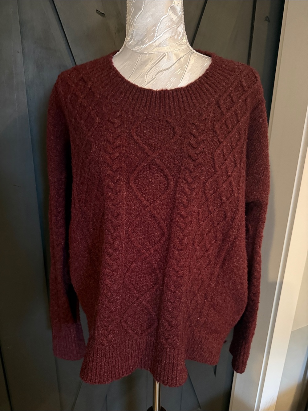French Connection Burgundy Knit Sweater